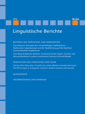 cover image of Linguistische Berichte Heft 272